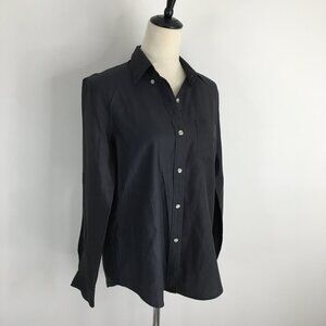 Vintage DVF DIANE VON FURSTENBERG Long Sleeve Mixed Gray Charcoal Button Shirt
